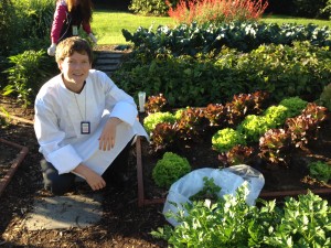 Sam in the White House garden