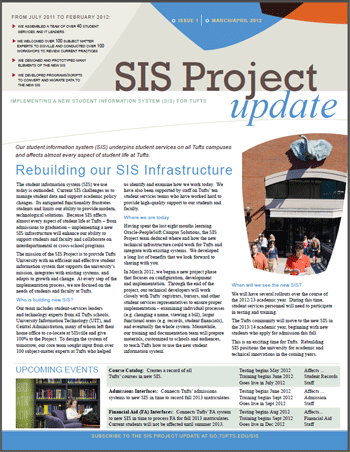 SIS Project Update March April 2012