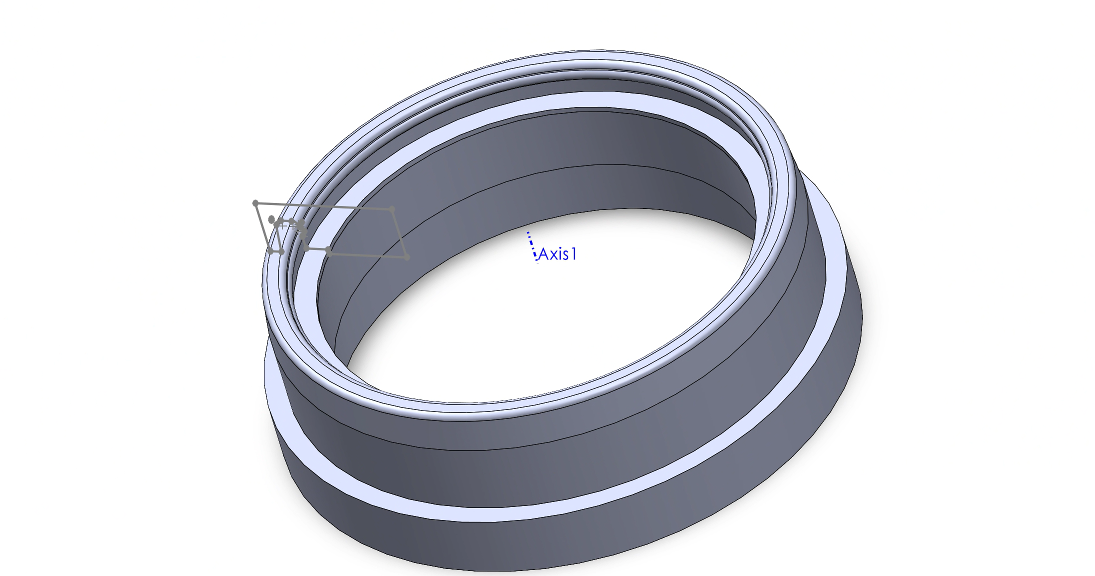 Ring-like design for petri-dish holder with detailed upper lip. The upper lip continues around the entire ring circumference. 