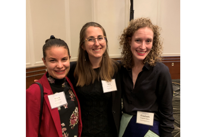 Photo of three CIERP students smiling for the camera at the NEWIEE Gala