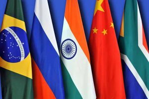 Photo of the flags of the BRICS countries