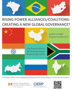 Image of flyer for CIERP event "Rising Power Alliances Coalitions: Creating a New Global Governance?"