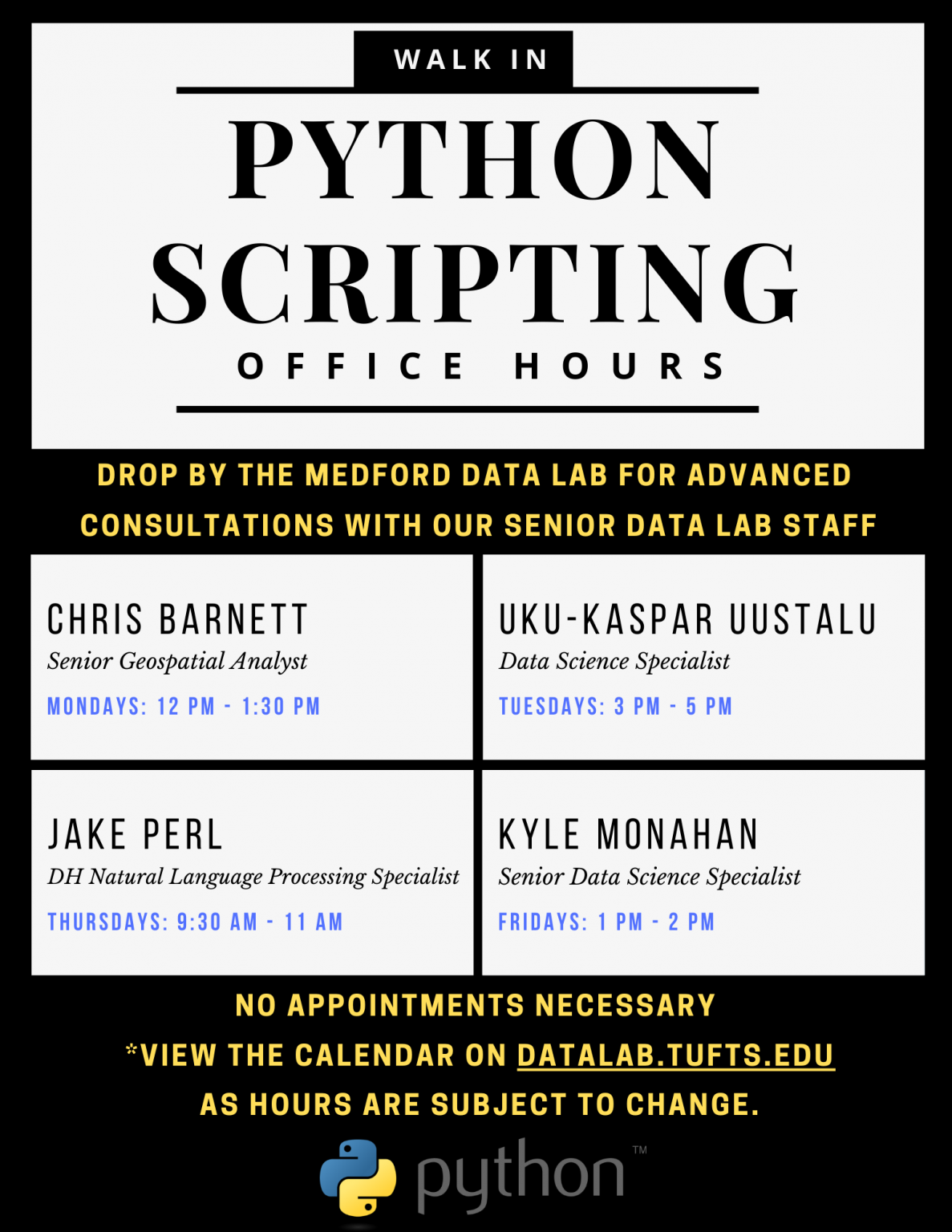 PythonSupportFlyer – Data Lab at Tufts
