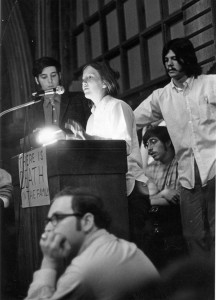 Marjorie Keller speaks at first strike meeting after death of students at Kent State University, 1970 http://hdl.handle.net/10427/2259
