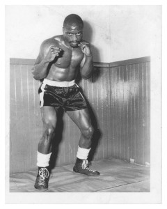 Rubin Carter in a boxing promo picture, circa 1950s-1960s. Rubin "Hurricane" Carter papers, MS226.006.013.00003.