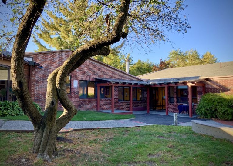 Eliot-Pearson Children's School courtyard and front doors