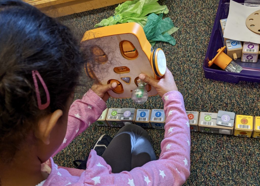 In collaboration with DevTech Research Group directed by Professor Marina Bers, EPCS children learn to code and operate Kibo, a robotic kit designed for young children.