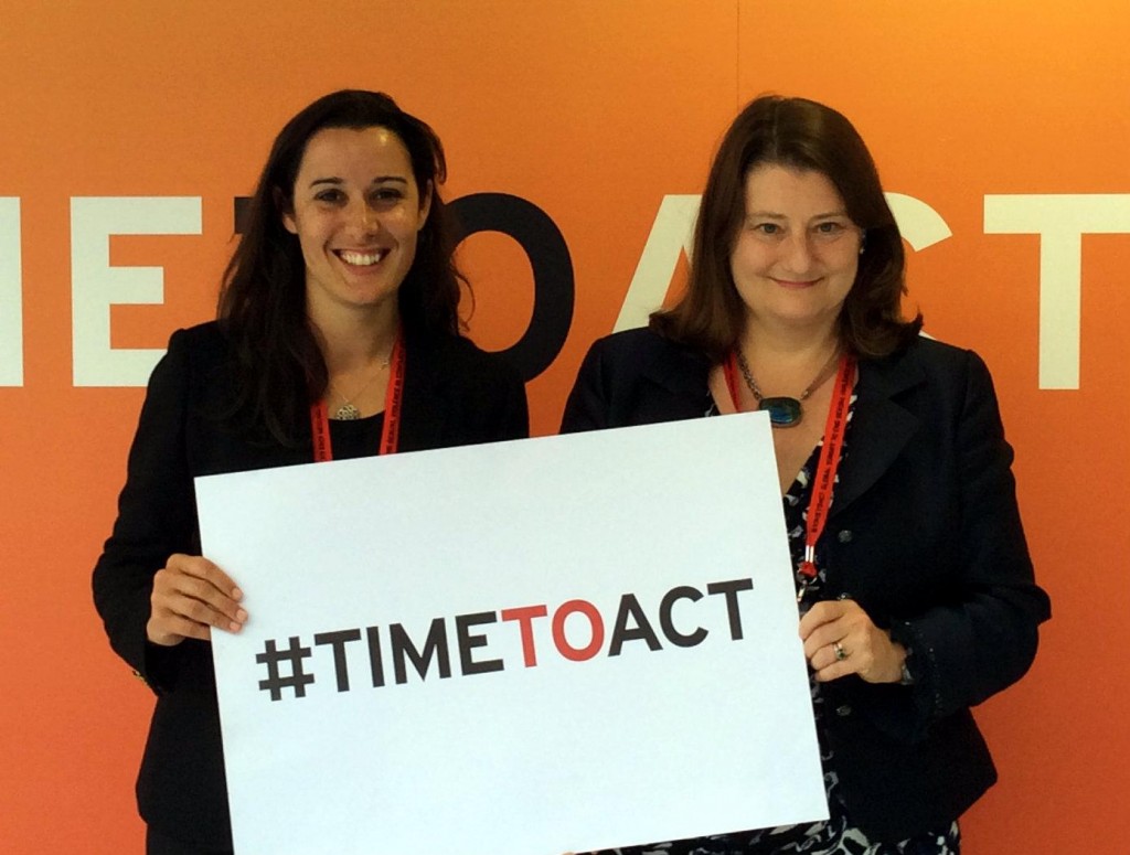 Members of the United States’ delegation to the Global Summit to End Sexual Violence in Conflict, London, UK, Erin Clancy class of 2009 (left) pictured with Deputy Assistant Secretary of State for International Organization Affairs, Victoria Holt. June 2014.