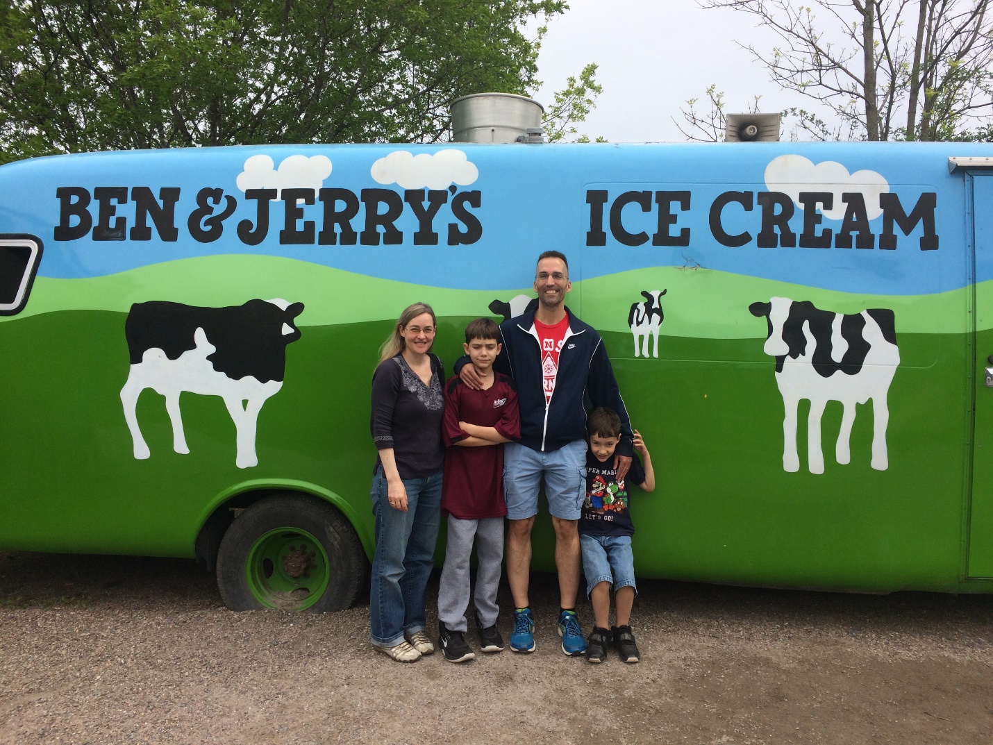 Gary and family at Ben and Jerry's