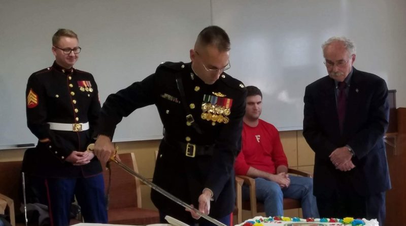 USMC birthday cake cutting ceremony