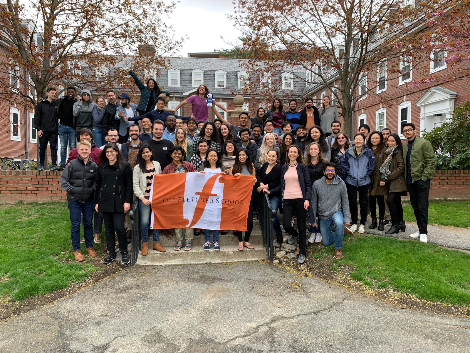 Fletcher students outside Blakeley Hall