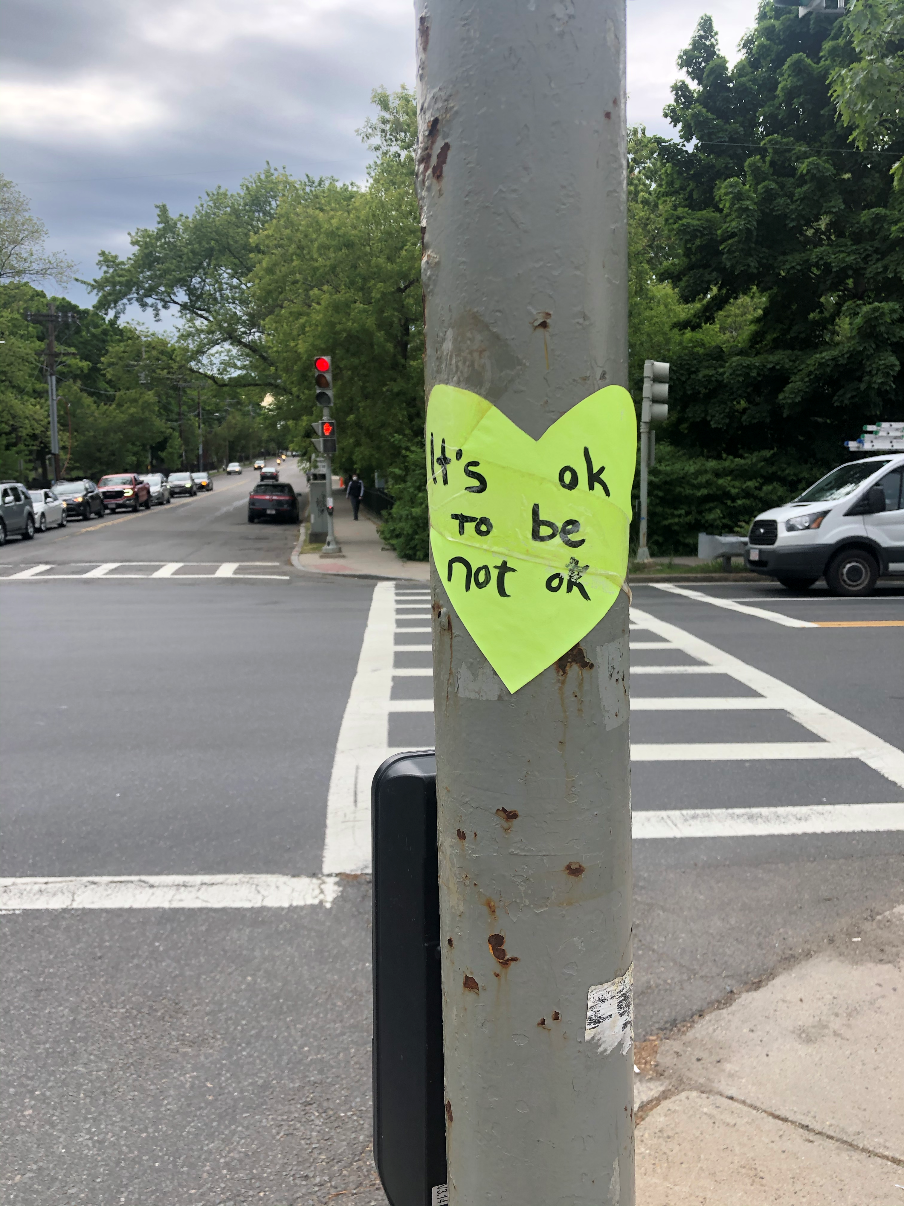 heart sign on a Somerville phone pole