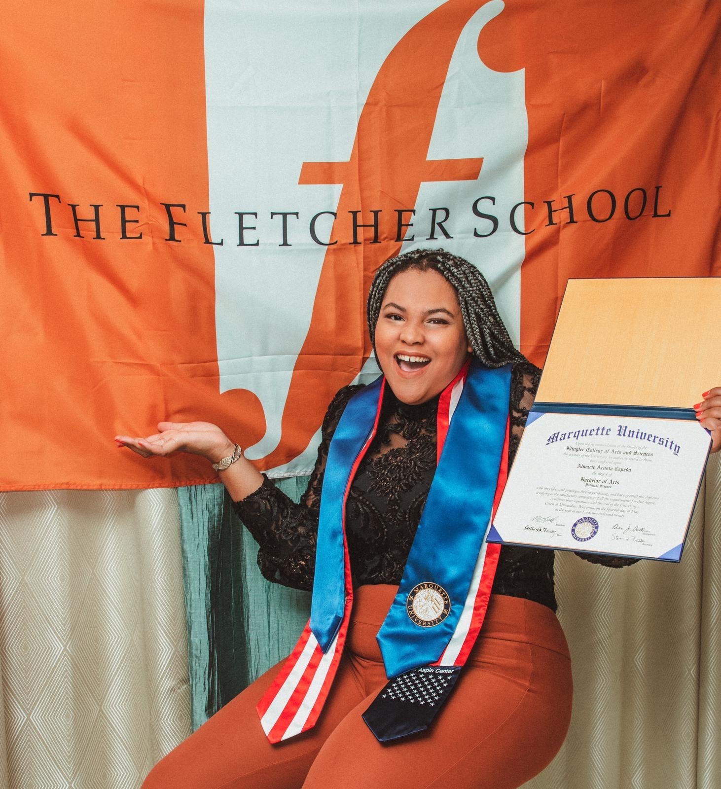 Almarie with Fletcher flag