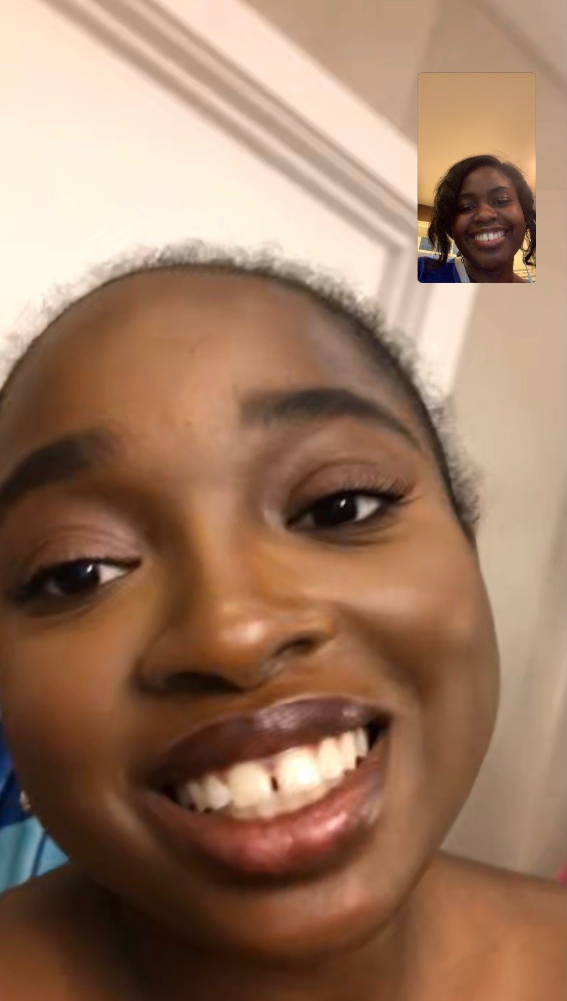 Princess and friend on facetime