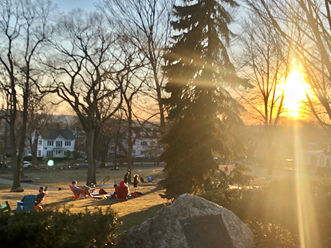 outside at Tufts