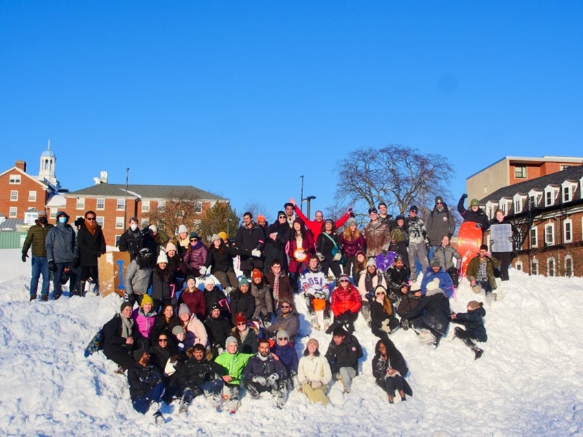 Fletcher students in the snow