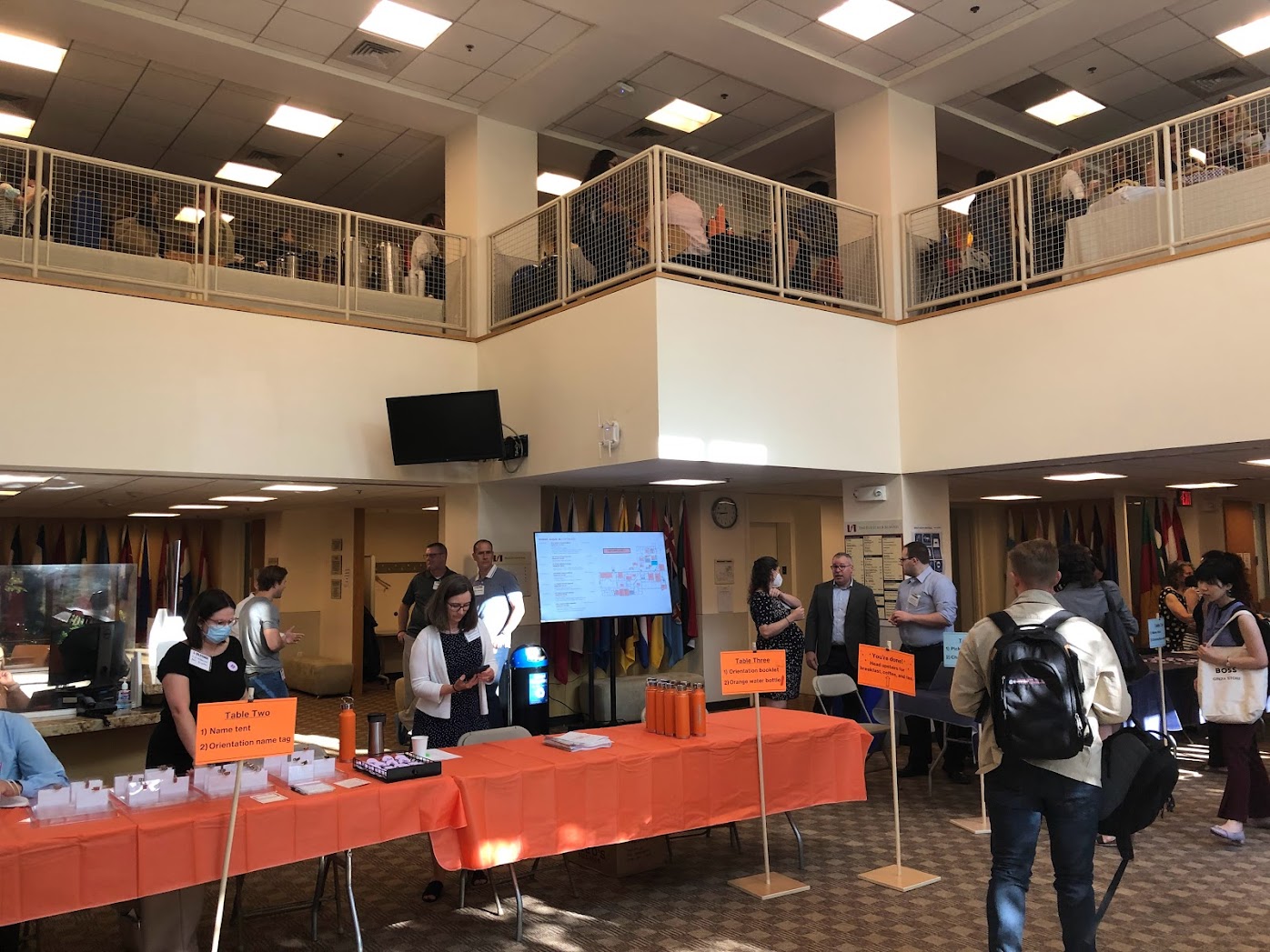 Orientation in the hall of flags