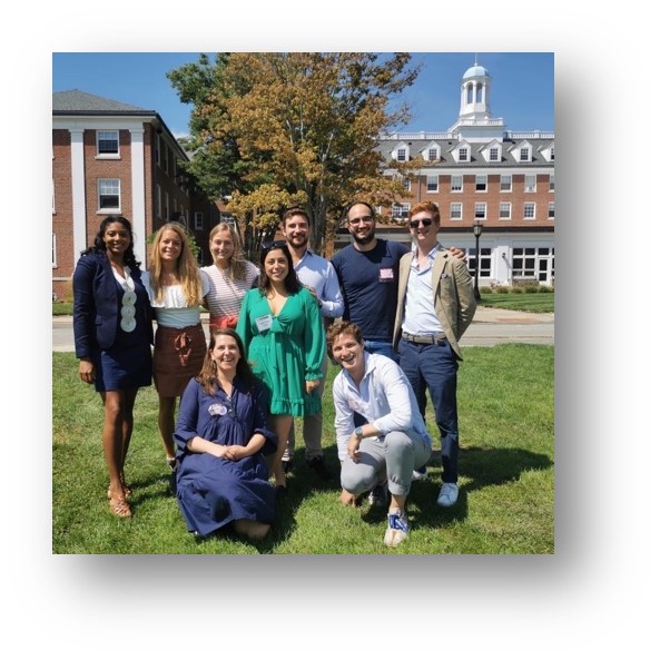 Gautier with MATA students on a Tufts quad