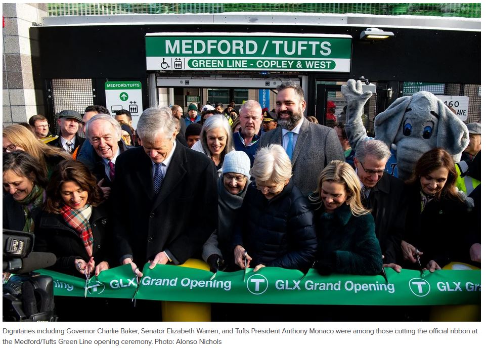 Tufts Green Line stop opening ceremony