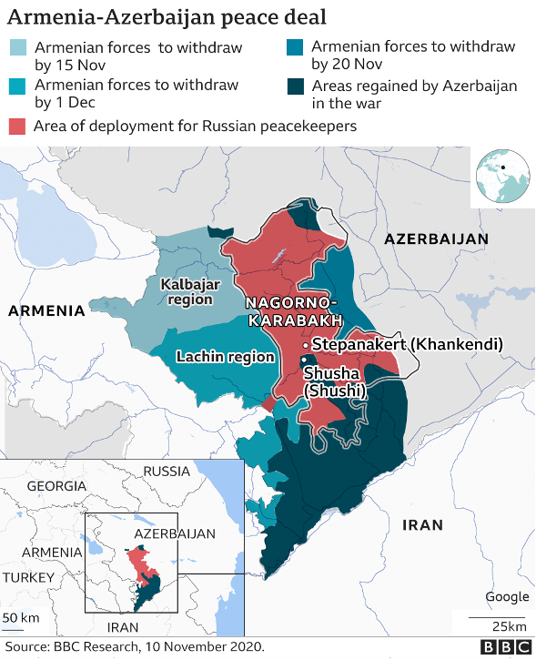 Armenia-Azerbaijan war: line of contact