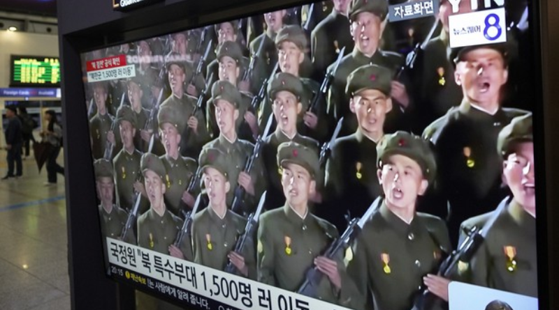 North Korean Troops on TV