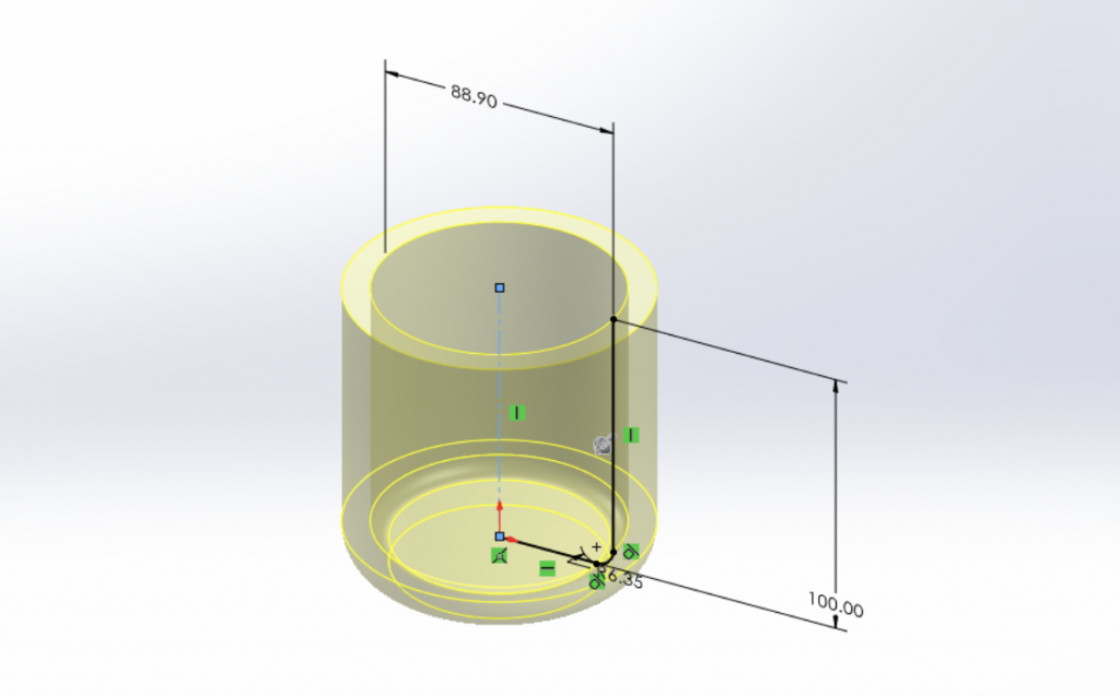 Initial Sketch Using Revolve around 360 