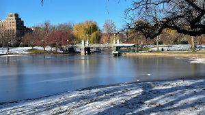 Bridge with snow