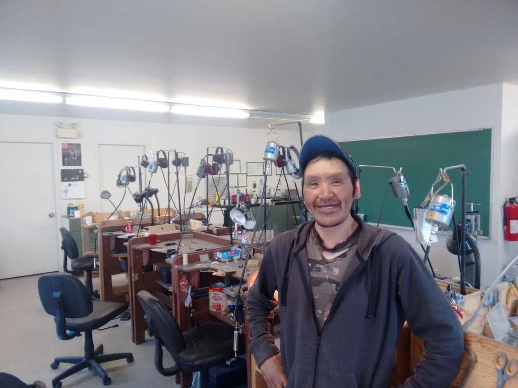 Artist in his shop