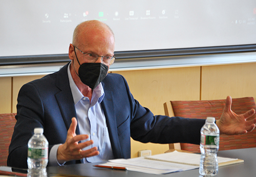 Prof. Joel Trachtman wearing a blue suit jacket