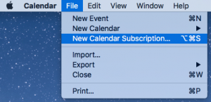 Adding an iCal feed to Apple Calendar