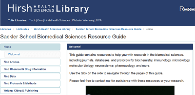 Sackler School Biomedical Resources Guide