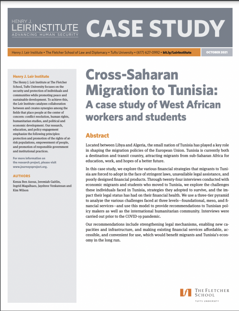 Cross-Saharan Migration to Tunisia: A case study of West African workers and students