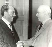 Constantine Karamanlis with Anwar Sadat