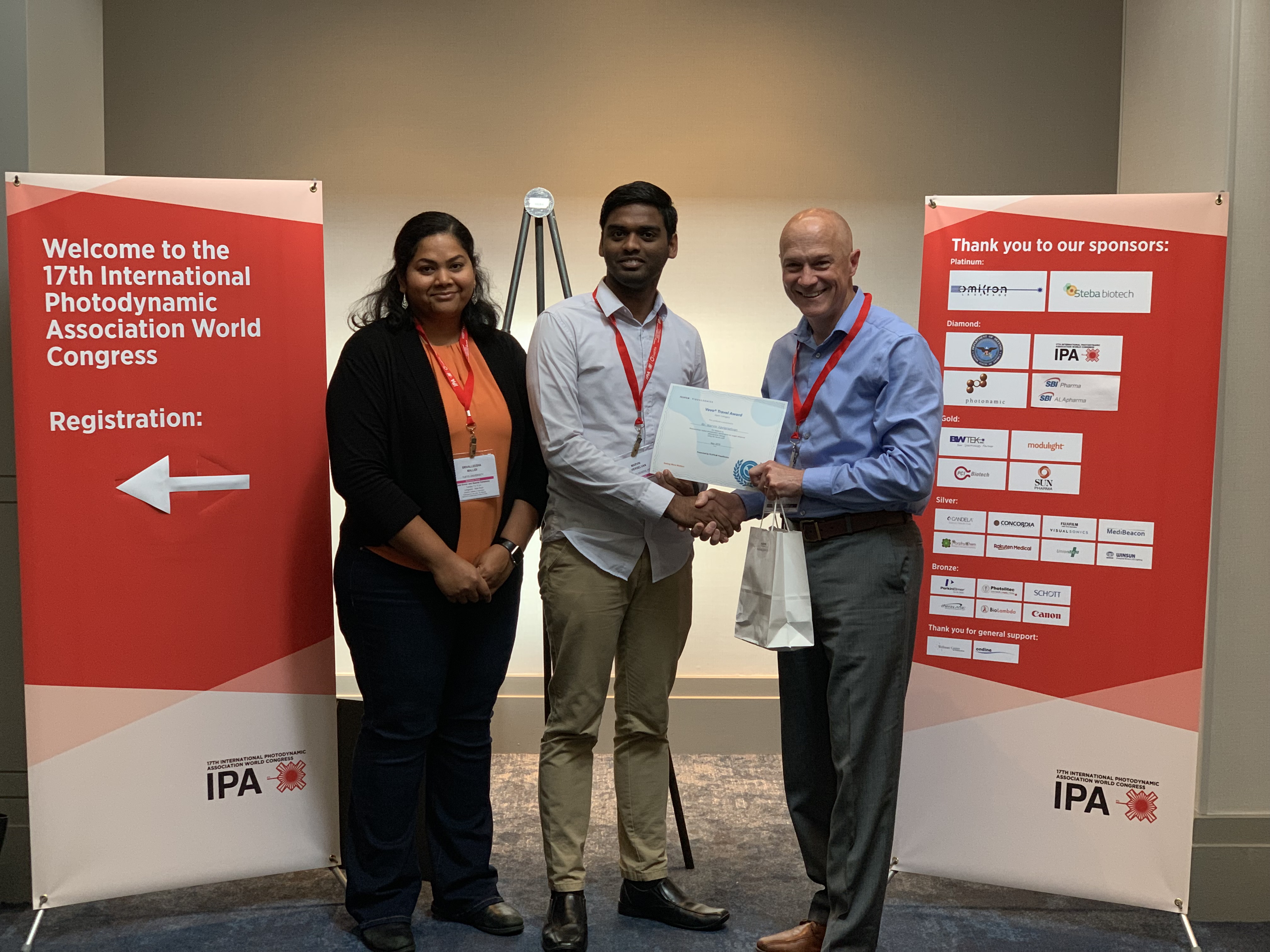 Graduate student Marvin Xavierselvan wins the Travel Award from VisualSonics Inc and the Prestige People’s Choice Award at the IPA conference in Boston