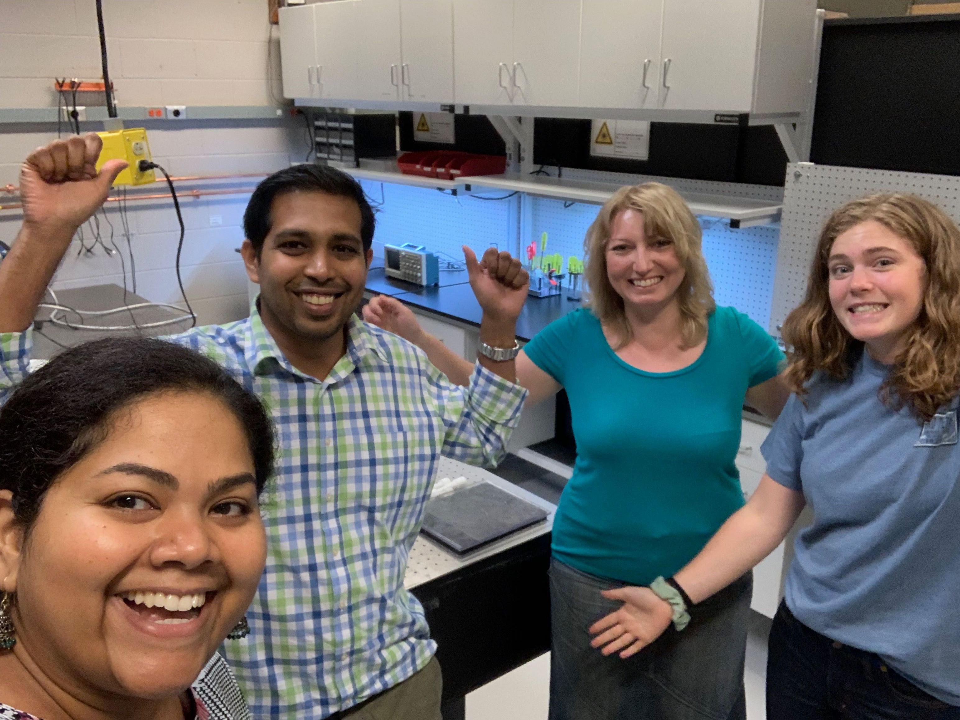 Summer 2019, Team is excited after lab setup