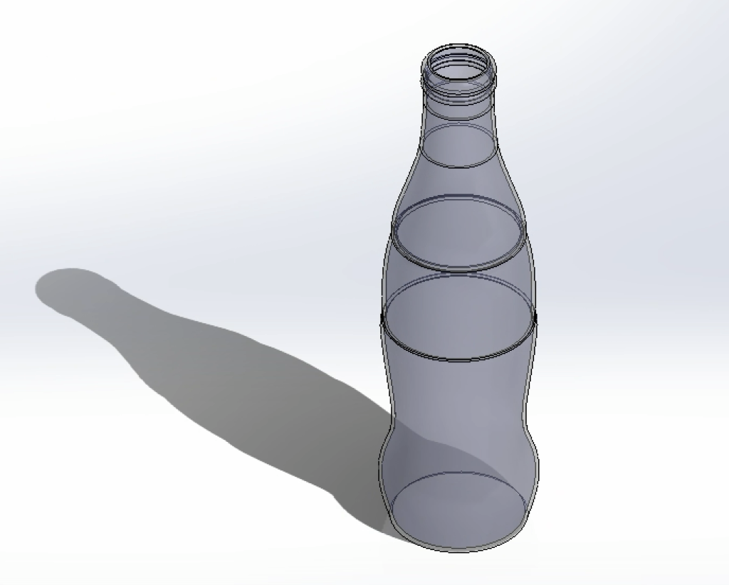 Finished 3D model of glass bottle