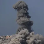 Smoke after airstrip in Gaza