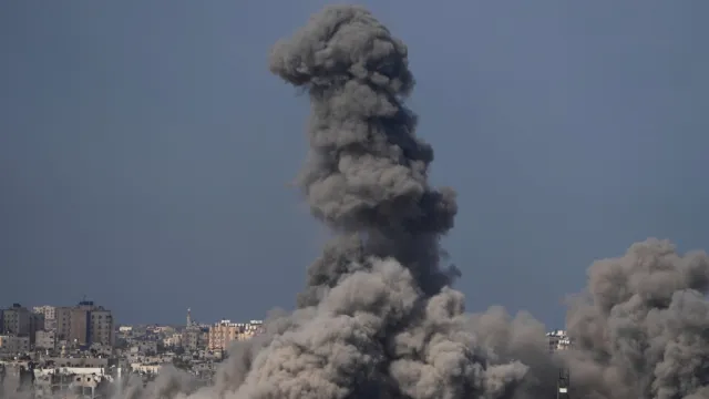 Smoke after airstrip in Gaza