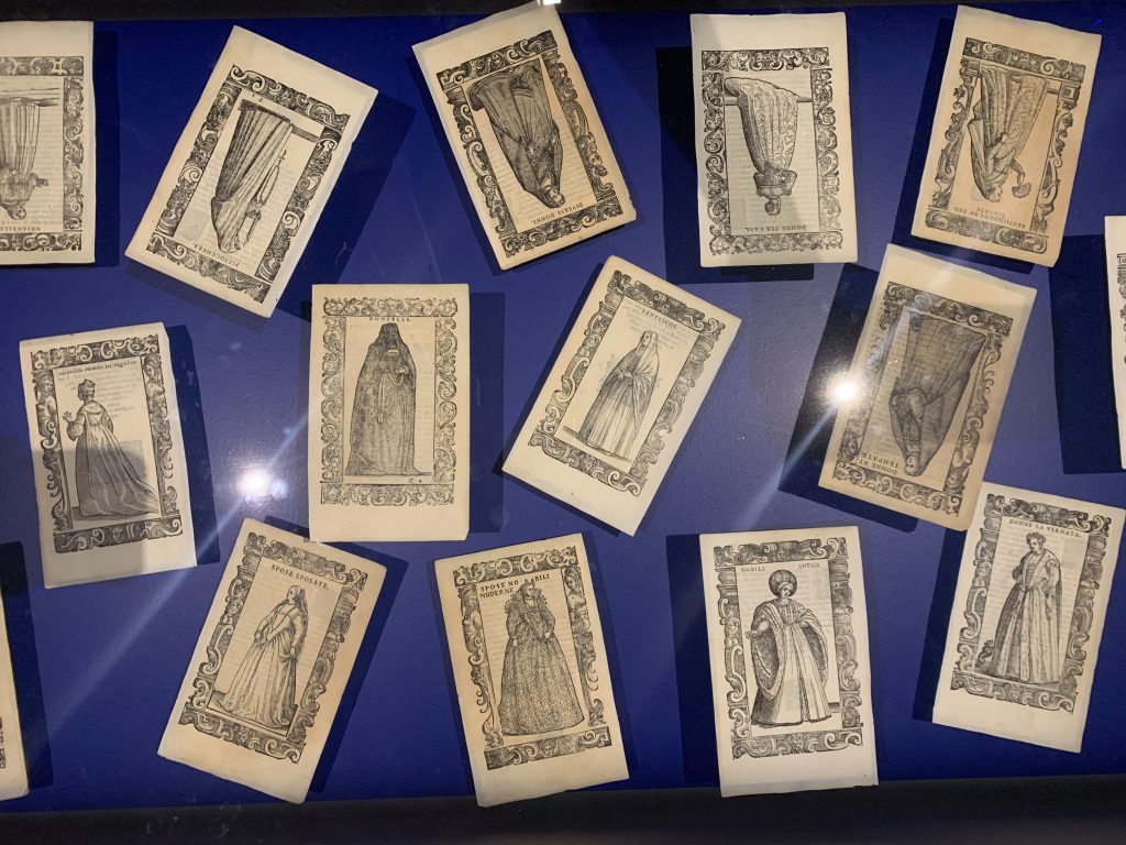 Loose-leaf pages from a book on the dresses of Venetian women