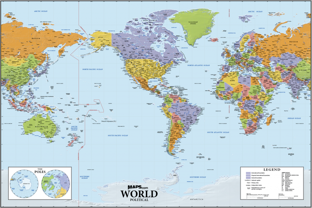 World map, but distorted to make areas south of the equator appear smaller.