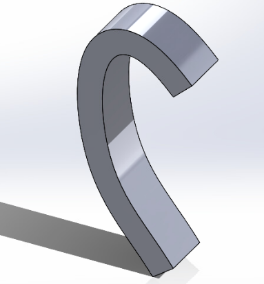Image of half a 3D heart outline in SolidWorks
