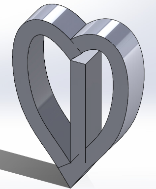 Image of 3D heart outline in SolidWorks