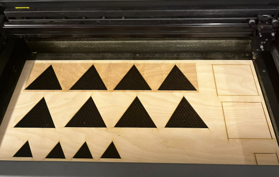 Completed Laser Cut on Wood Board
