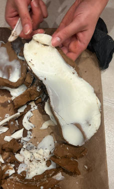 Unsuccessful Removal of Wax from Clay Mold