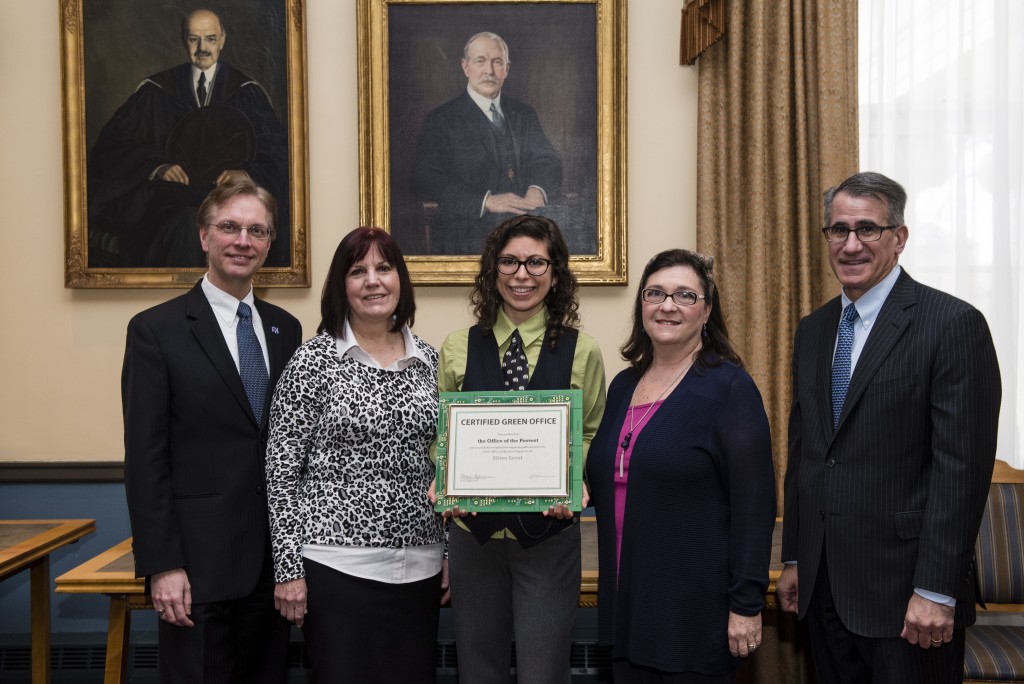01/29/2016 - Medford/Somerville, Mass. - The Eco Ambassador and Green Office Certification Ceremony and Reception on January 29, 2016. (Alonso Nichols/Tufts University)