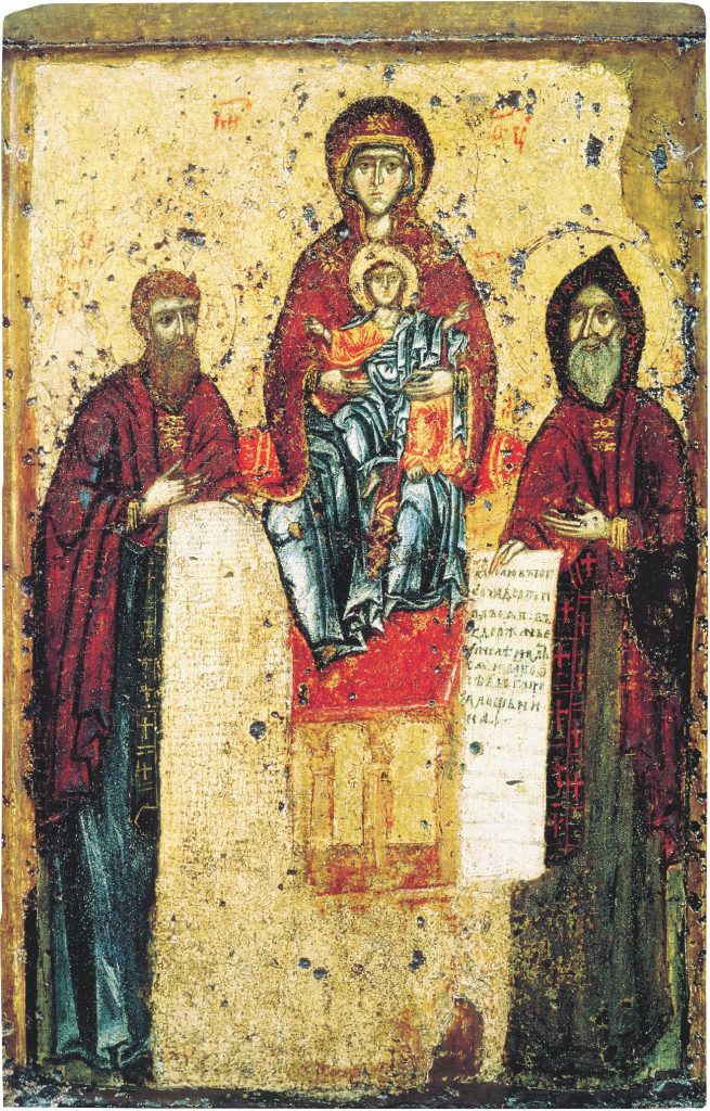 One of the earliest icons of Rus, the thirteenth-century image known as “Our Lady of the Caves"
