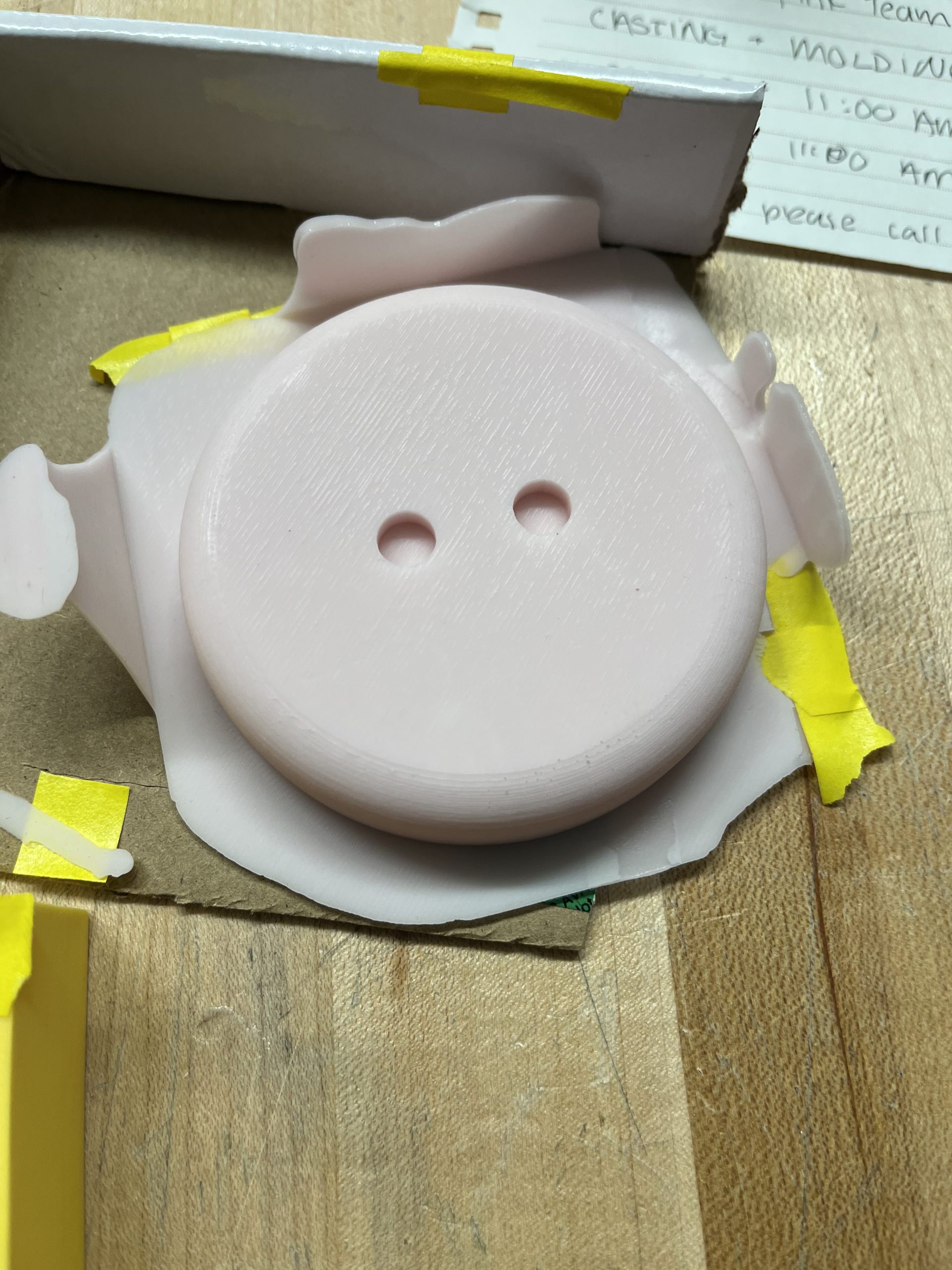 A picture of the base after being removed from the mold.